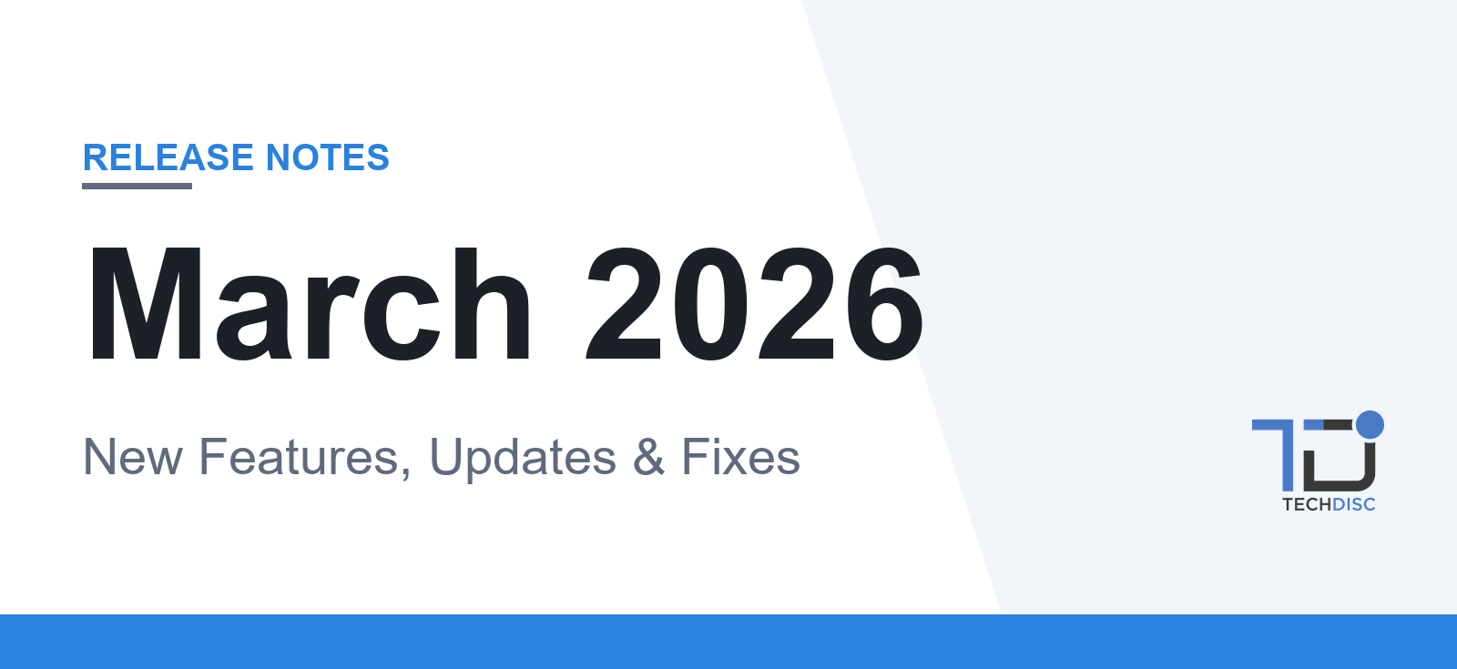 Release Notes – TechDisc